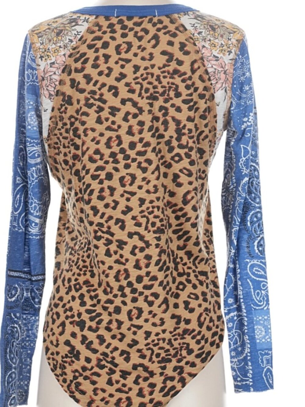 Free People We The Free Friday Night Mixed Print Long Sleeve Top Boho Cozy XS - Picture 13 of 13